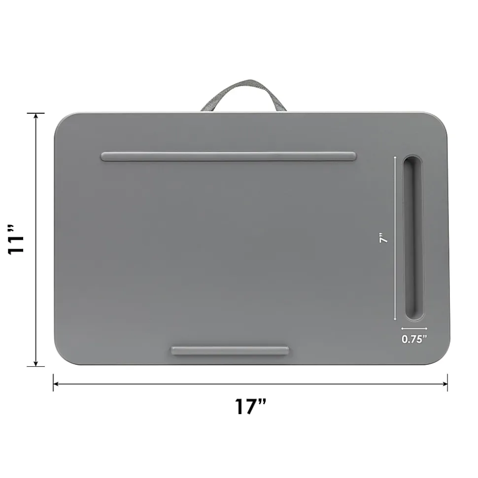 LapGear® Sidekick™ Lap Desk, 2-1/4"H x 17"W x 11"D, Gray Herringbone, 44215-OD