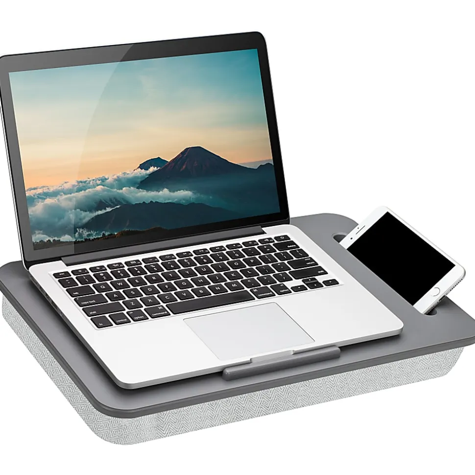 LapGear® Sidekick™ Lap Desk, 2-1/4"H x 17"W x 11"D, Gray Herringbone, 44215-OD