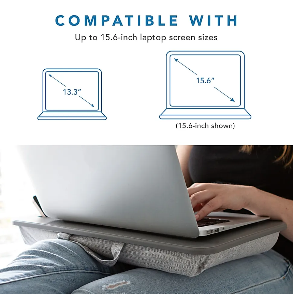 LapGear® Sidekick™ Lap Desk, 2-1/4"H x 17"W x 11"D, Gray Herringbone, 44215-OD