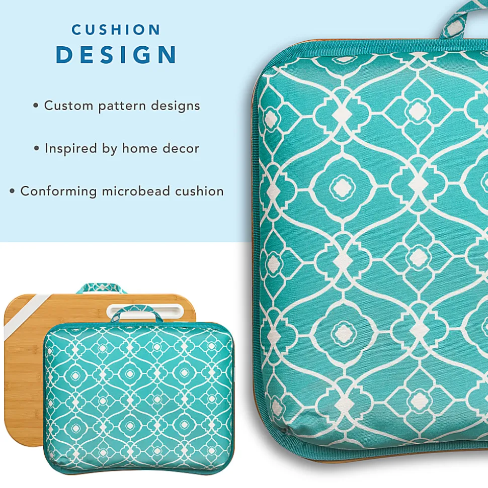 LapGear XL Designer LapDesk, 18 1/2" x 14 3/4" x 2 3/4", Aqua Trellis, 45512