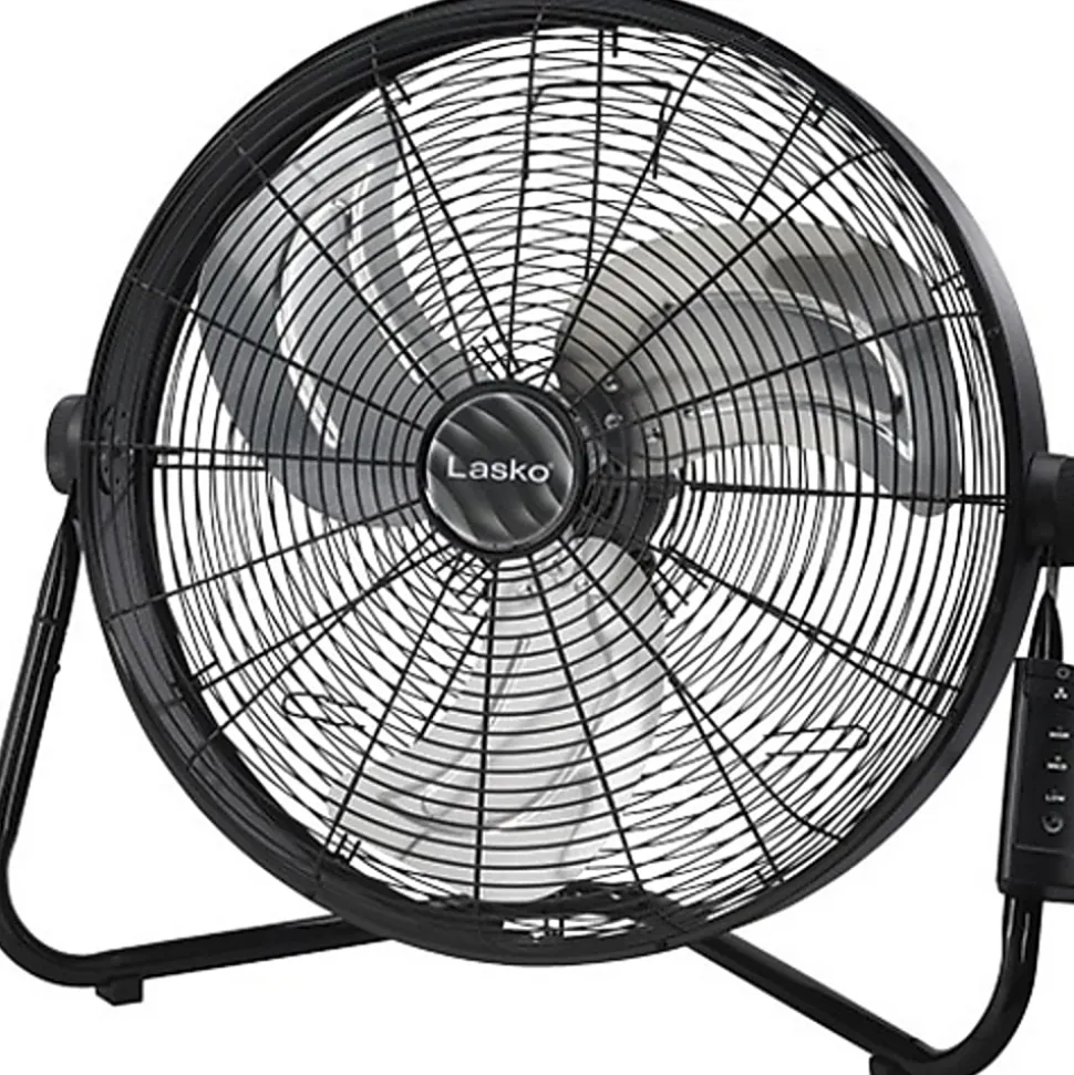 Lasko® 20" 3-Speed High Velocity Fan with Remote Control, 22"H x 7"W x 22"D, Black