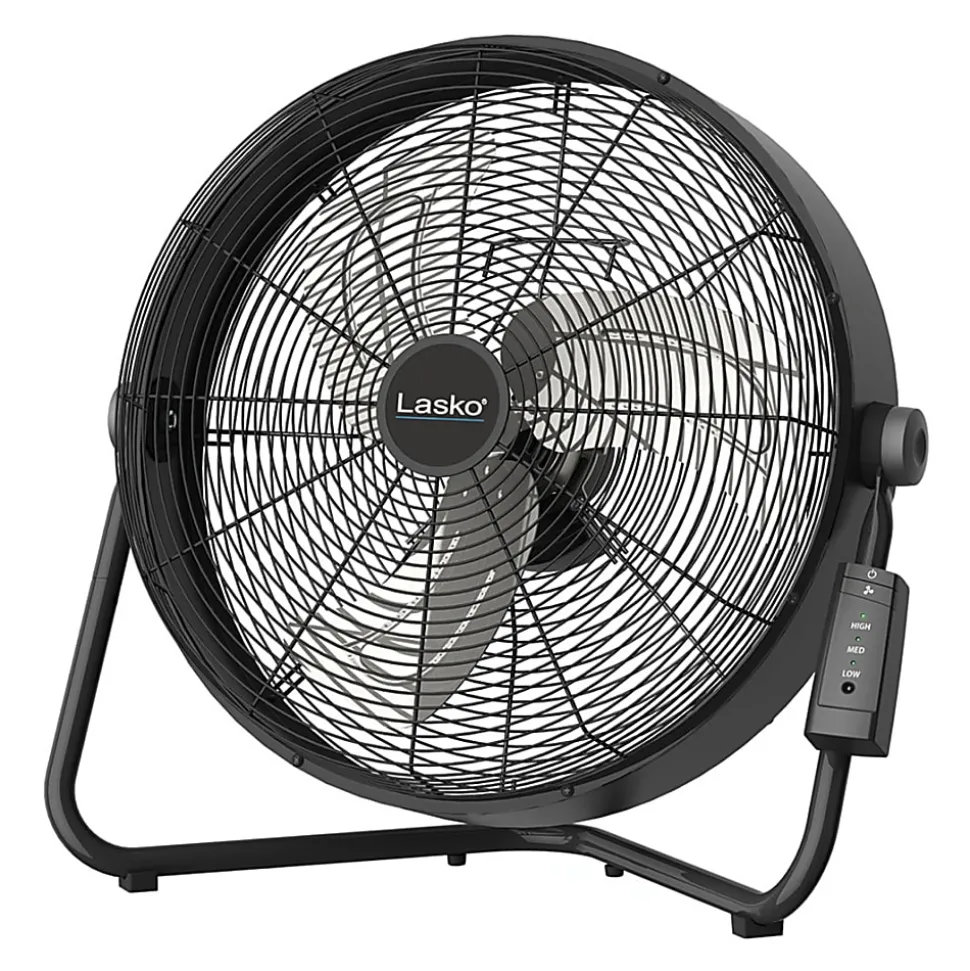 Lasko® 20" 3-Speed High Velocity Fan with Remote Control, 22"H x 7"W x 22"D, Black