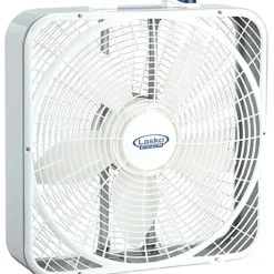 Lasko® Weather-Shield® 20" 3-Speed Box Fan, 22.5"H x 4.75"W x 21.25"D, White