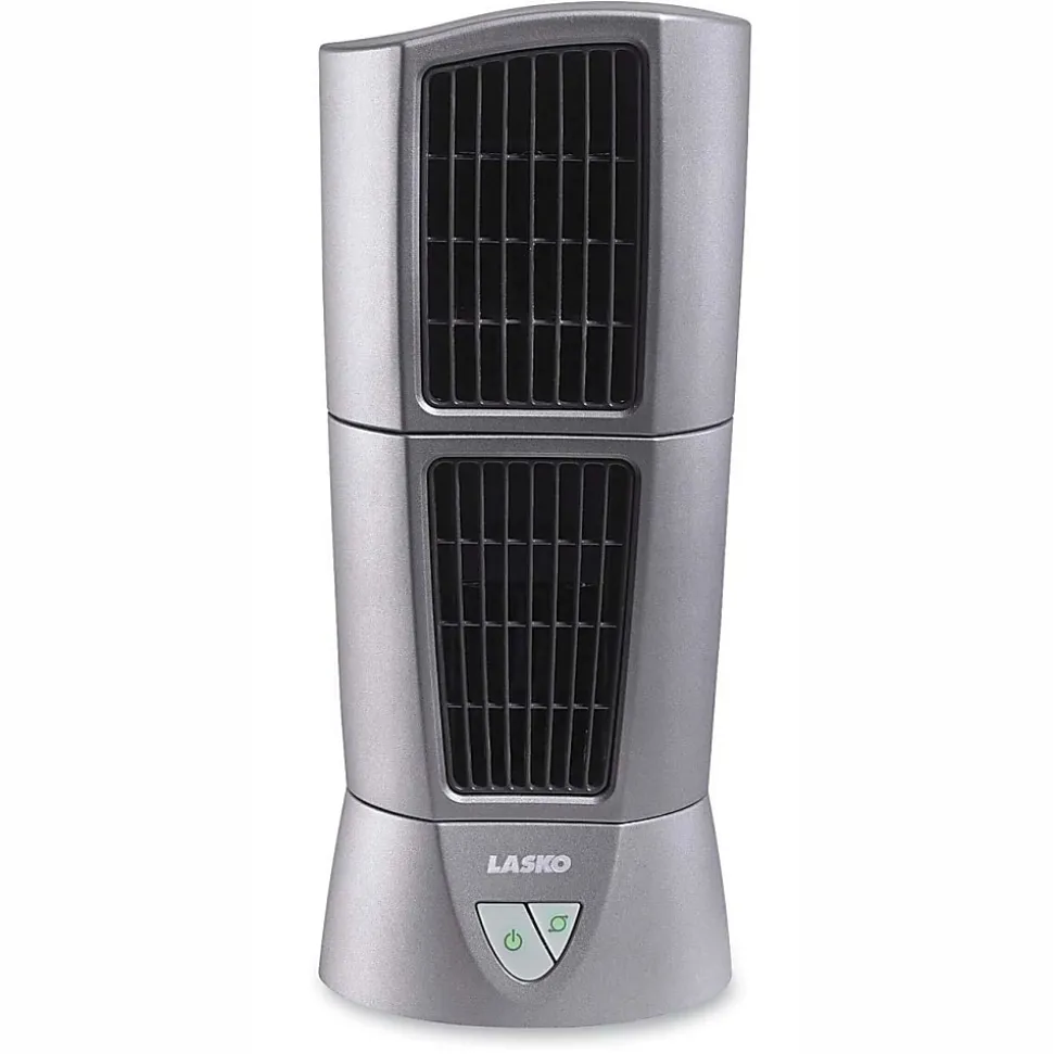 Lasko Wind Tower Fan, 152.4 mm Fan Diameter, 3 Speed, Oscillating, 14"H x 6"W x 6"D, Platinum