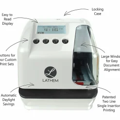 Lathem LT5 Electronic Time and Date Stamp - Card Punch/Stamp - Digital - Time, Date Record Time