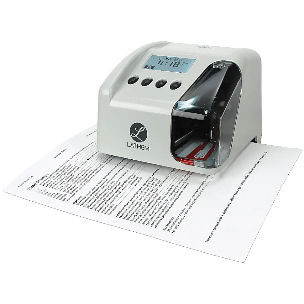 Lathem LT5 Electronic Time and Date Stamp - Card Punch/Stamp - Digital - Time, Date Record Time