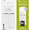 Lathem Time Cards, F/7000E, Numbered 1–100, 2-Sided, 3 3/8" x 9", White, Pack Of 100