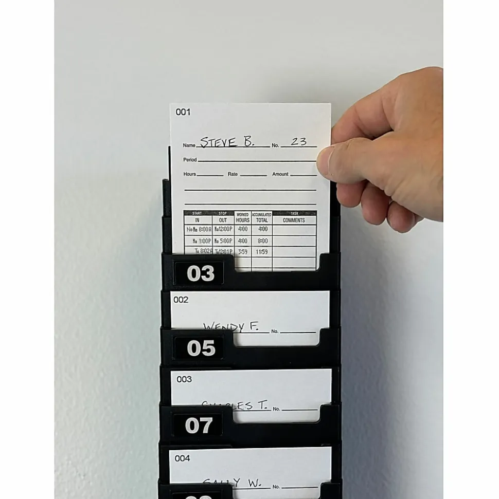 Lathem Time Cards, Numbered 1-100, 2-Sided, 3 3/8" x 7 1/4", Pack Of 100