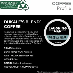 Laughing Man Single-Serve Coffee K-Cup® Pods, Medium Roast, Dukale's Blend, Carton Of 22