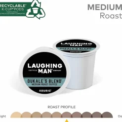 Laughing Man Single-Serve Coffee K-Cup® Pods, Medium Roast, Dukale's Blend, Carton Of 22