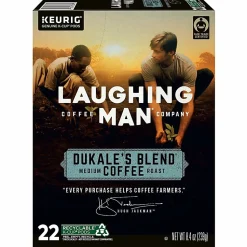 Laughing Man Single-Serve Coffee K-Cup® Pods, Medium Roast, Dukale's Blend, Carton Of 22