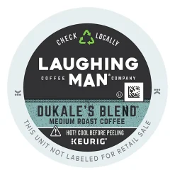 Laughing Man Single-Serve Coffee K-Cup® Pods, Medium Roast, Dukale's Blend, Carton Of 22