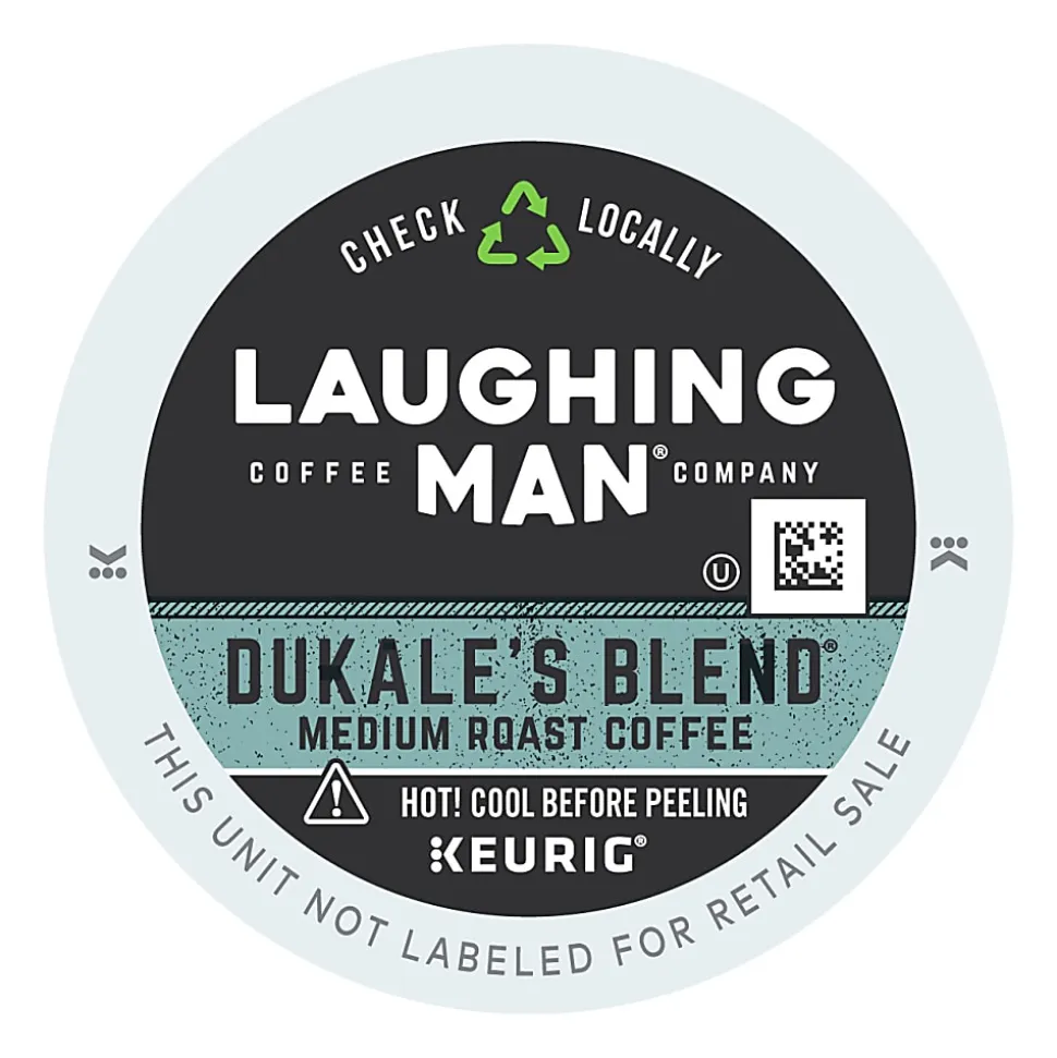 Laughing Man Single-Serve Coffee K-Cup® Pods, Medium Roast, Dukale's Blend, Carton Of 22