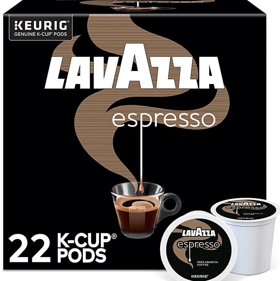 Lavazza Espresso Single-Serve Keurig K-Cup Pods, Medium Roast, Box Of 22 Pods