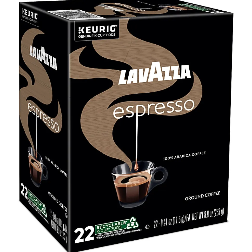 Lavazza Espresso Single-Serve Keurig K-Cup Pods, Medium Roast, Box Of 22 Pods