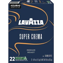 Lavazza Super Crema, Single Serve Keurig K-Cup Pods, Medium Espresso Roast Coffee, 22 Count