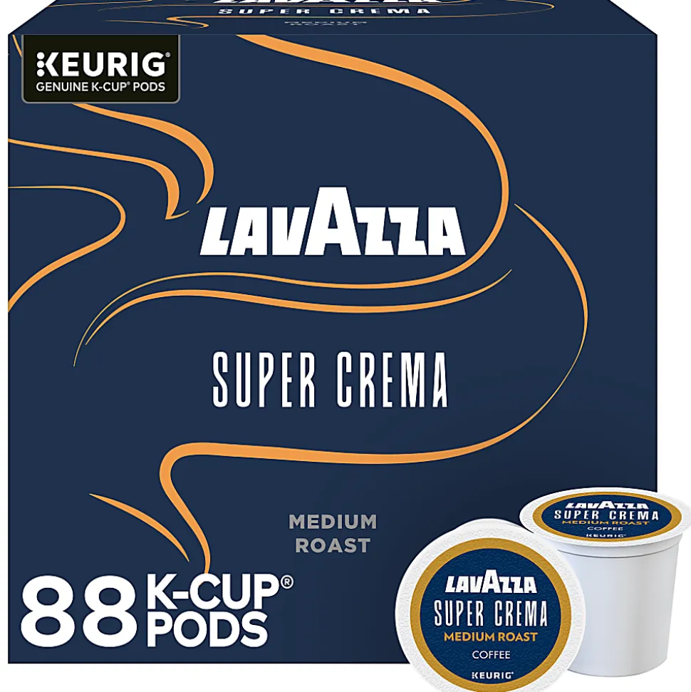 Lavazza® Super Crema Single Serve Keurig K-Cup® Pods, Medium Espresso Roast Coffee, 88 Count (4 Boxes of 22)