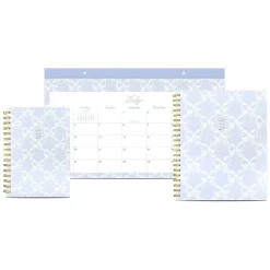 Leah Bisch™ for Mead Cambridge® Academic 2026-2027 Monthly Desk Pad Calendar, Bow Trellis, Compact, 17 3/4" x 11"