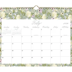 Leah Bisch™ for Mead Cambridge® Academic 2026-2027 Monthly Wall Calendar, Floral, Medium, 15" x 12"