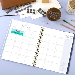 Leah Bisch™ for Mead Cambridge® Academic 2026-2027 Weekly Monthly Planner, Bow Trellis, Large, 8 1/2