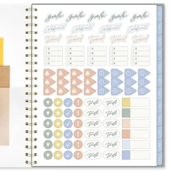 Leah Bisch™ for Mead Cambridge® Academic 2026-2027 Weekly Monthly Planner, Peony Field, Large, 8 1/2