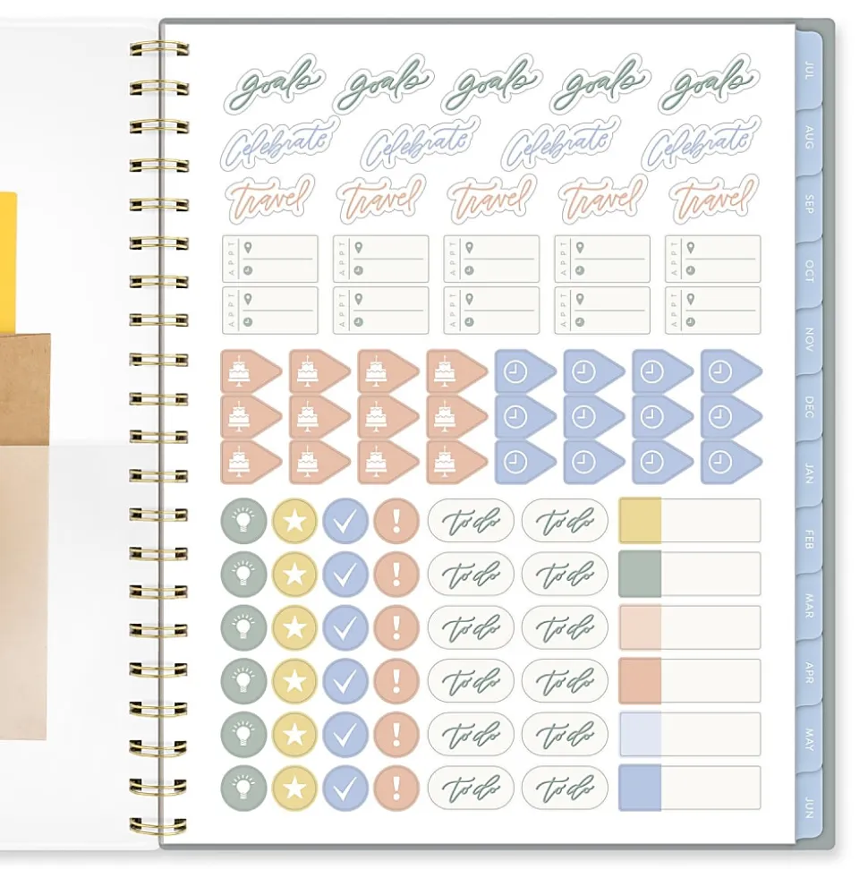 Leah Bisch™ for Mead Cambridge® Academic 2026-2027 Weekly Monthly Planner, Peony Field, Large, 8 1/2" x 11"