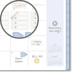 Leah Bisch™ for Mead Cambridge® Academic 2026-2027 Weekly Monthly Planner, Peony Field, Large, 8 1/2