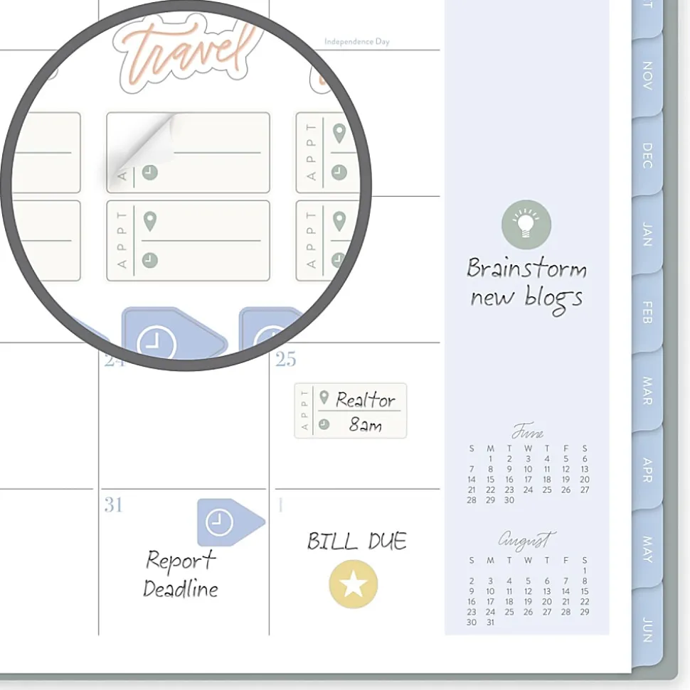 Leah Bisch™ for Mead Cambridge® Academic 2026-2027 Weekly Monthly Planner, Peony Field, Large, 8 1/2" x 11"