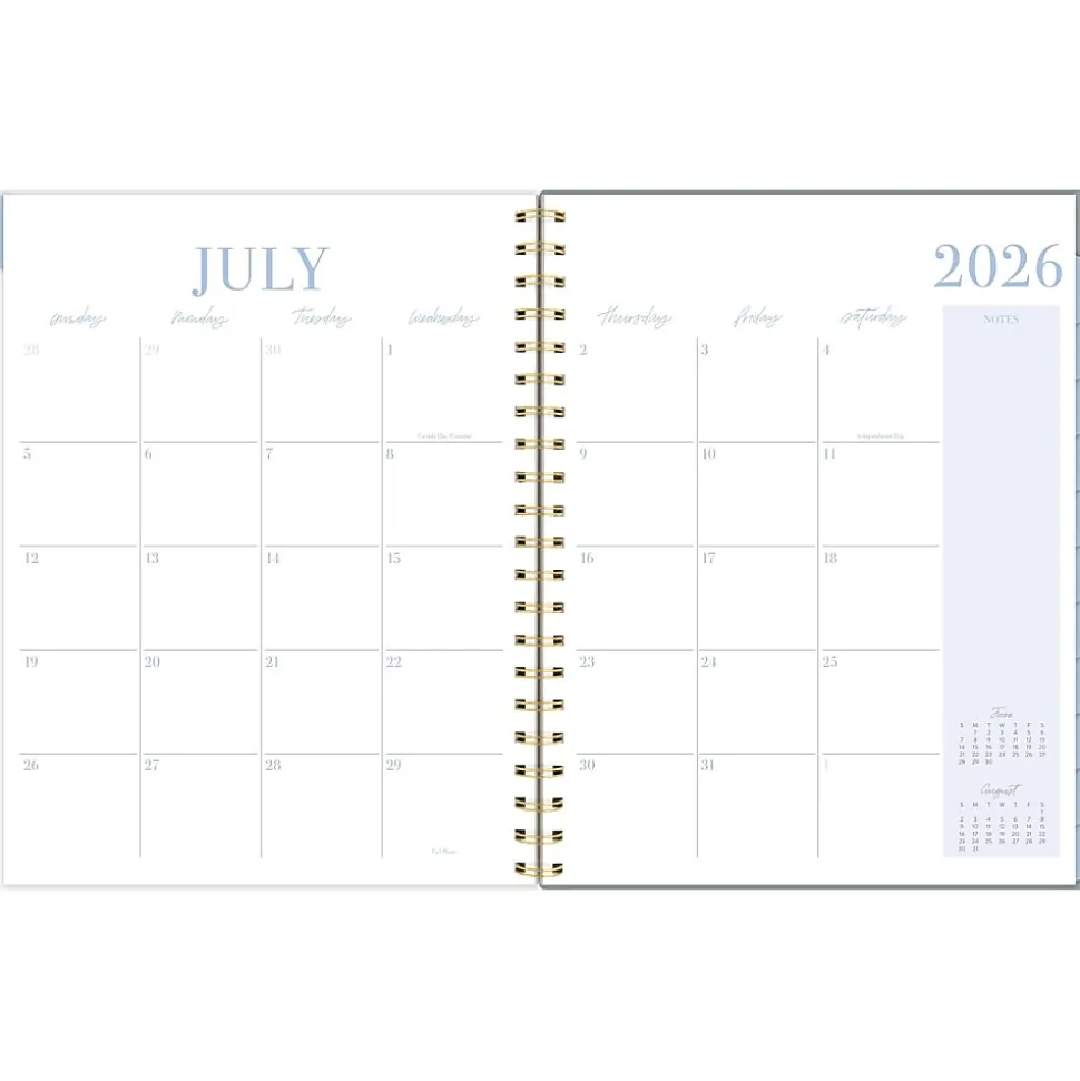 Leah Bisch™ for Mead Cambridge® Academic 2026-2027 Weekly Monthly Planner, Peony Field, Large, 8 1/2" x 11"