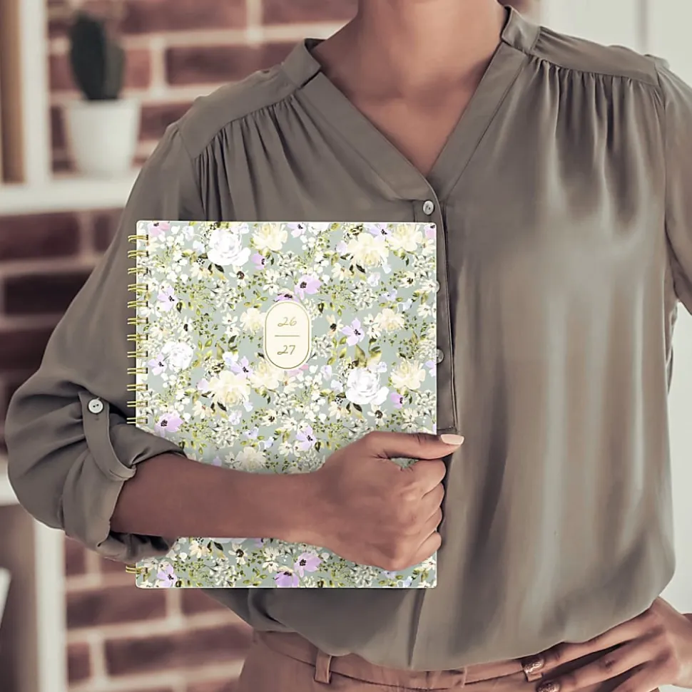 Leah Bisch™ for Mead Cambridge® Academic 2026-2027 Weekly Monthly Planner, Peony Field, Large, 8 1/2" x 11"