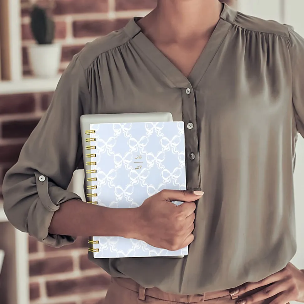 Leah Bisch™ for Mead Cambridge® Academic 2026-2027 Weekly Monthly Planner, Bow Trellis, Small, 5 1/2" x 8 1/2"