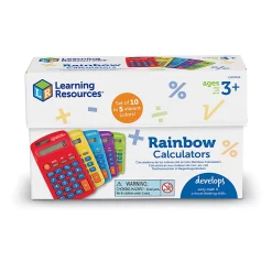 Learning Resources Rainbow LER0014 Display Calculators, Set Of 10 Calculators