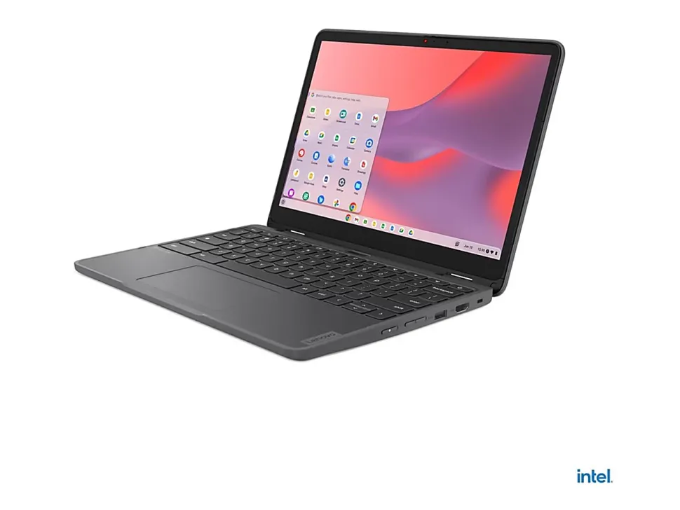 Lenovo 500e Yoga Chromebook Gen 4 82W4001SUS 12.2" Touchscreen Convertible 2 in 1, WUXGA, 60 Hz, Intel N-Series N100, 8GB, 64GB Flash, Graphite Gray