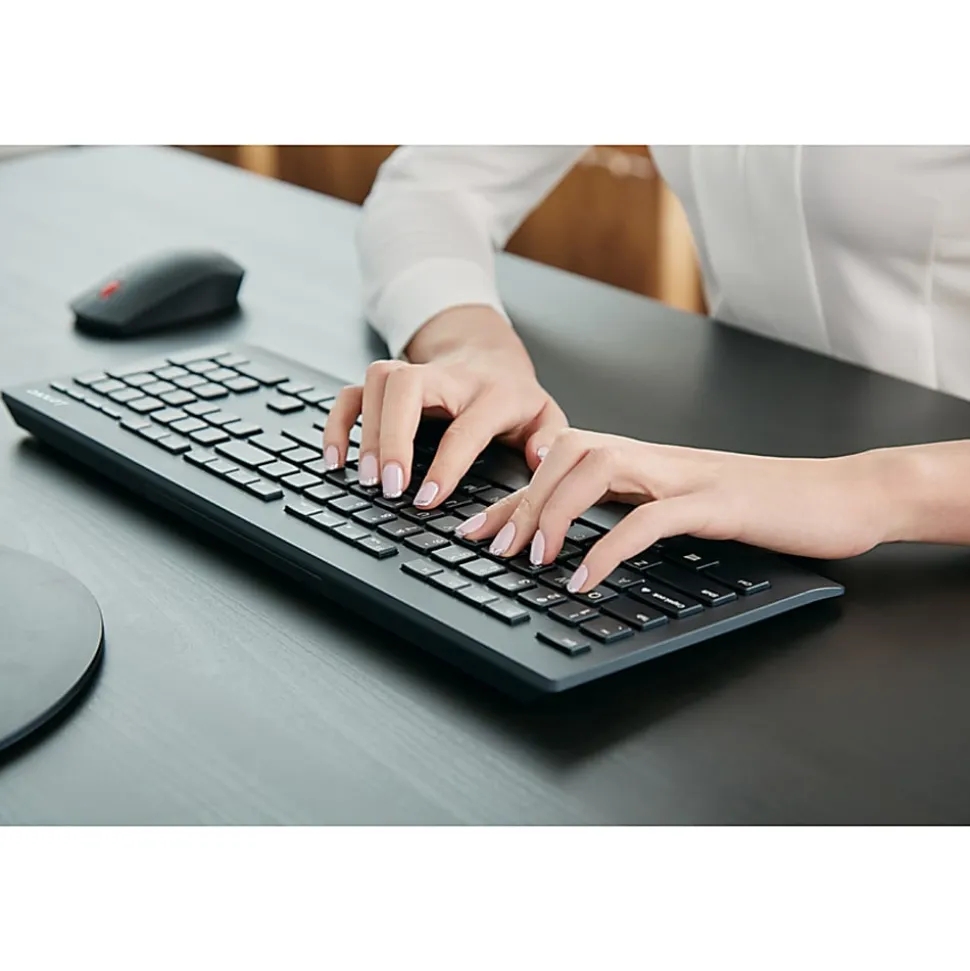 Lenovo® Professional Wireless Keyboard & Mouse, Compact Keyboard, Laser Mouse
