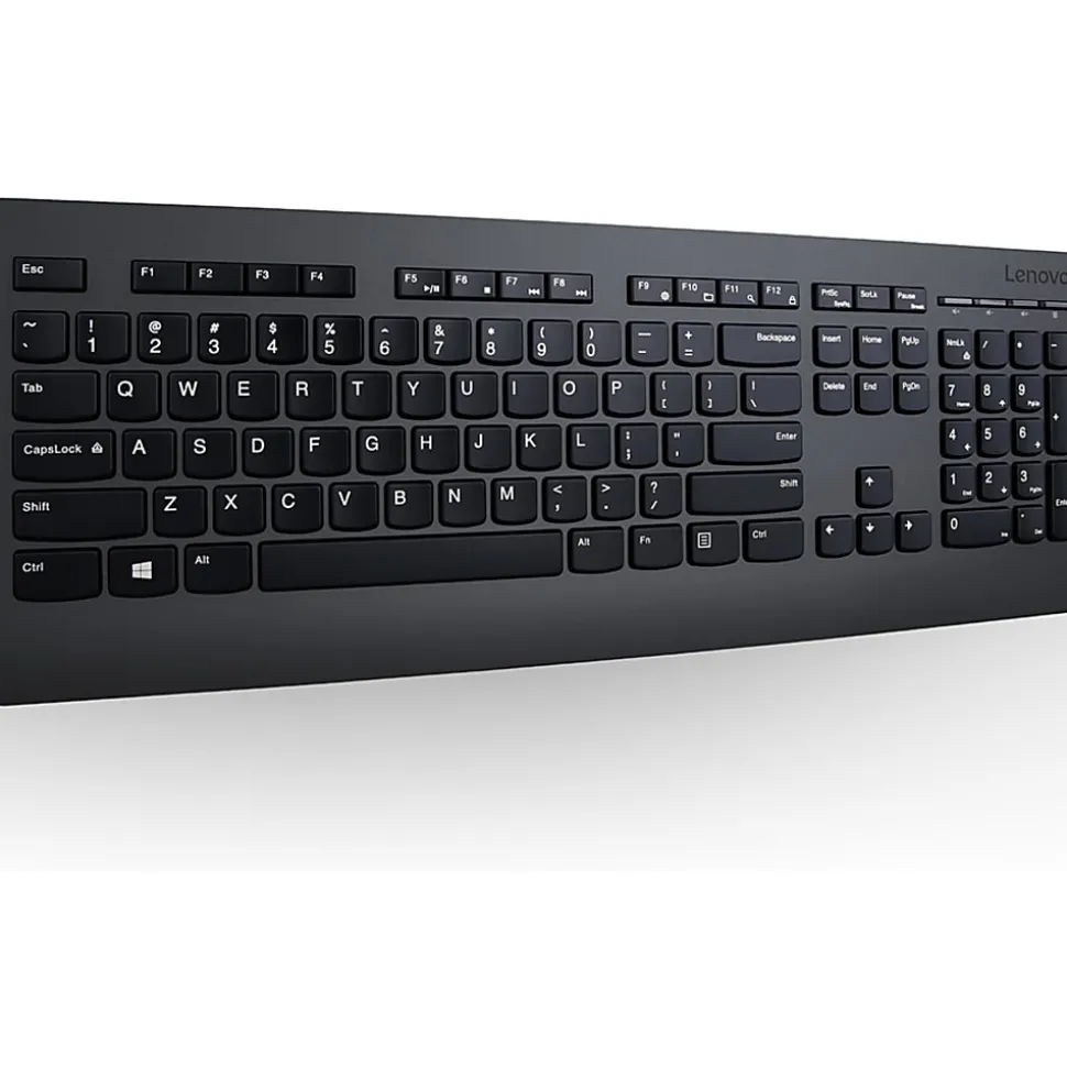 Lenovo® Professional Wireless Keyboard & Mouse, Compact Keyboard, Laser Mouse