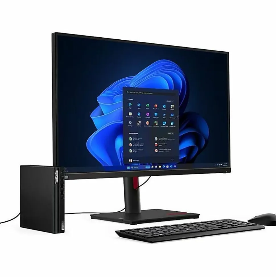 Lenovo ThinkCentre M75q Gen 5 12RQ000KUS Desktop Computer, AMD Ryzen 5 PRO 8500GE, 16 GB, 512 GB SSD, Tiny, Black, 12RQ000KUS