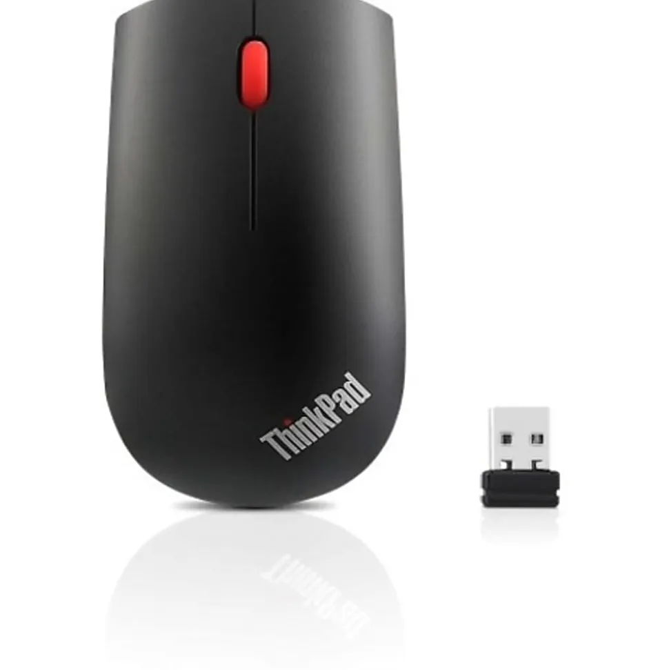 Lenovo ThinkPad Essential Wireless Mouse - Optical - Wireless - Radio Frequency - 2.40 GHz - Black - USB - Symmetrical