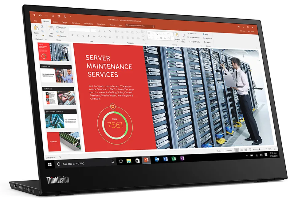 Lenovo™ ThinkVision M14 14" FHD IPS USB-C Portable Monitor, 6JZ113