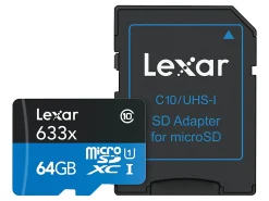 Lexar® High-Performance 633x microSDXC™ UHS-1 Memory Card, 64GB