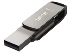Lexar JumpDrive Dual Drive D400 USB Flash Drive, 256 GB, Silver