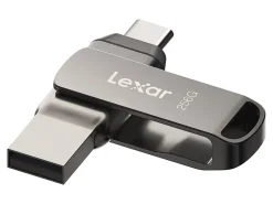 Lexar JumpDrive Dual Drive D400 USB Flash Drive, 256 GB, Silver