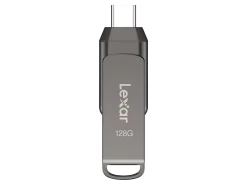 Lexar® JumpDrive® Dual Drive D400 USB 3.1 Type-C USB Drive, 128GB, Silver