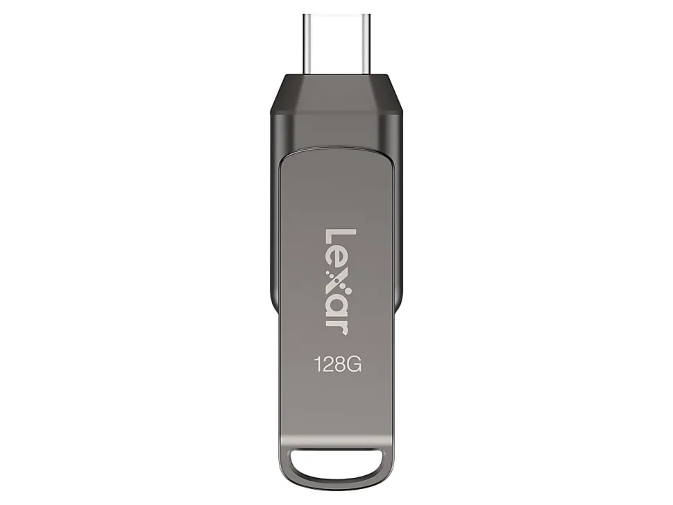 Lexar® JumpDrive® Dual Drive D400 USB 3.1 Type-C USB Drive, 128GB, Silver