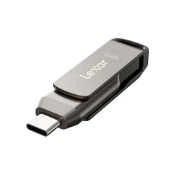 Lexar® JumpDrive® Dual Drive D400 USB 3.1 Type-C USB Drive, 128GB, Silver