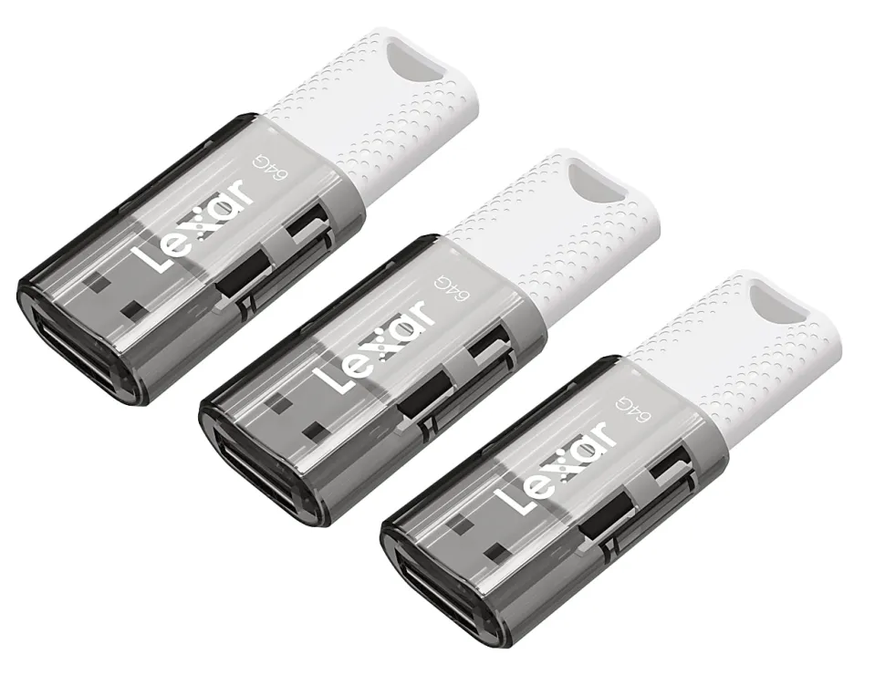 Lexar® JumpDrive® S60 USB 2.0 Flash Drives, 64GB, Black Pack Of 3 Flash Drives