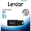 Lexar® JumpDrive® S80 USB 3.1 Flash Drive, 128GB, Black, LJDS80-128BNBNU