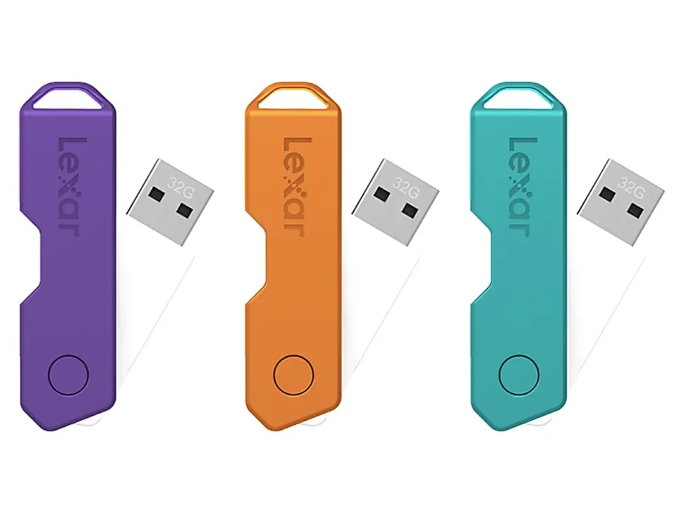 Lexar® JumpDrive® TwistTurn2 USB 2.0 Flash Drives, 32GB, Pack Of 3 Flash Drives, LJDTT2-32GABNA3