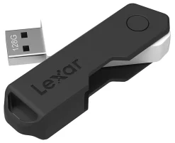 Lexar® JumpDrive® TwistTurn2 USB 2.0 Flash Drive, 128GB, Black, LJDTT2-128ABNABK
