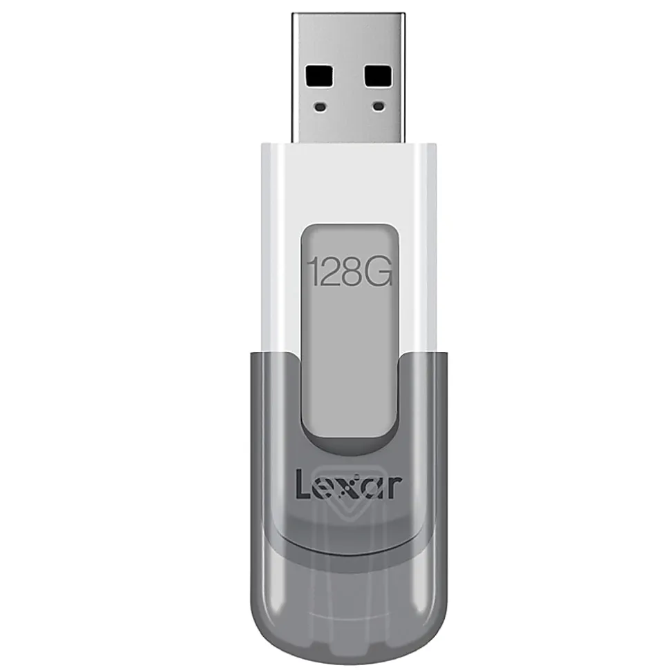 Lexar® JumpDrive V100 USB 3.0 Flash Drives, 128GB, Gray, Pack Of 2 Flash Drives
