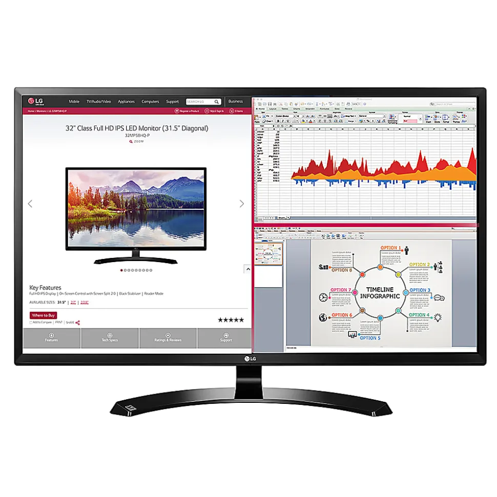 LG 31.5" LED LCD Monitor, 32MP58HQP